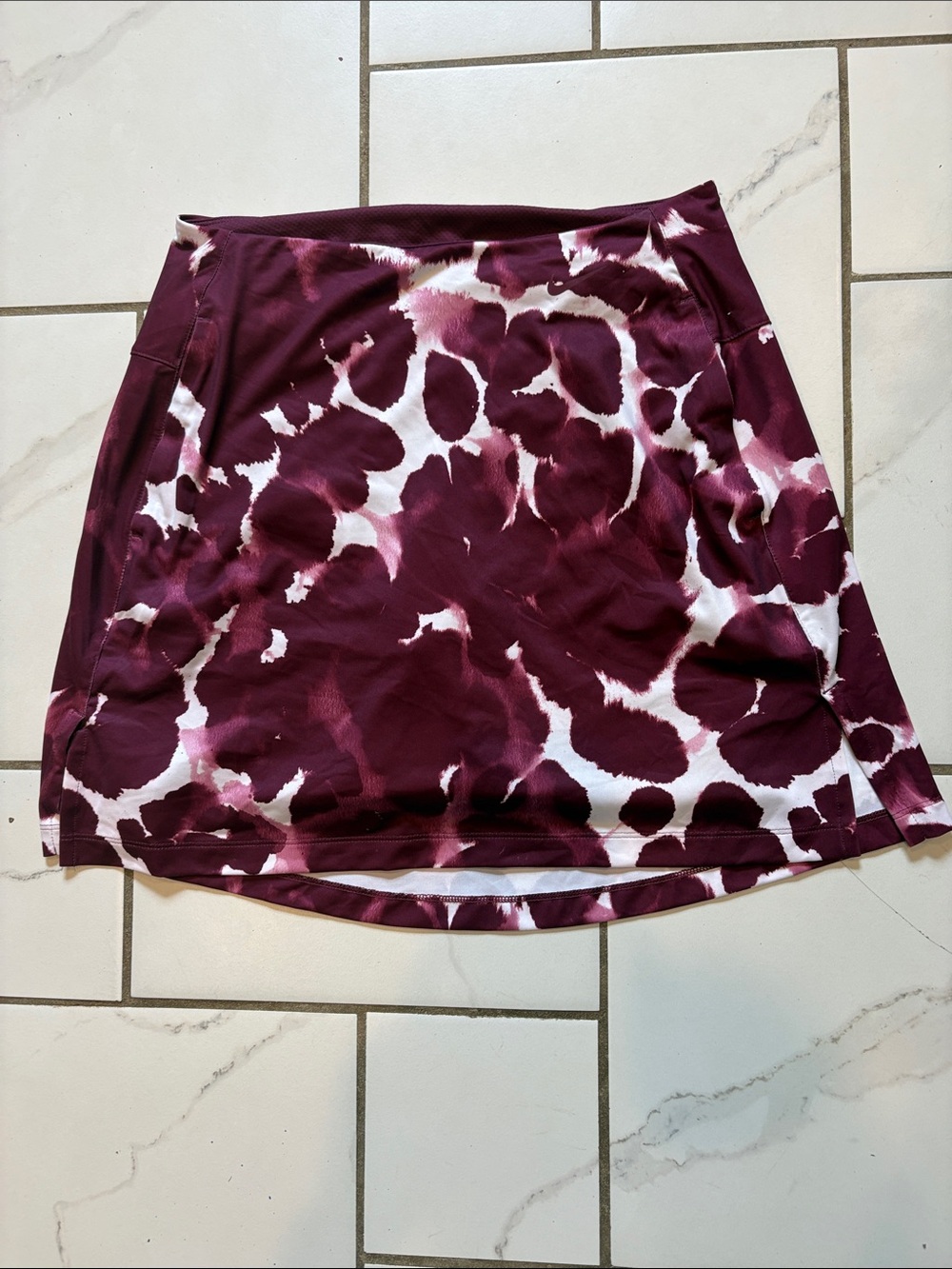 Women’s Burgundy and White Printed Skirt